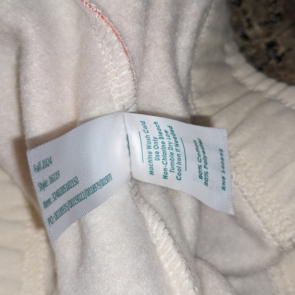 Marine Layer Cloud 9 Fleece Jogger Sweats Antique White Retro Rainbow Stripe XL - Picture 5 of 5